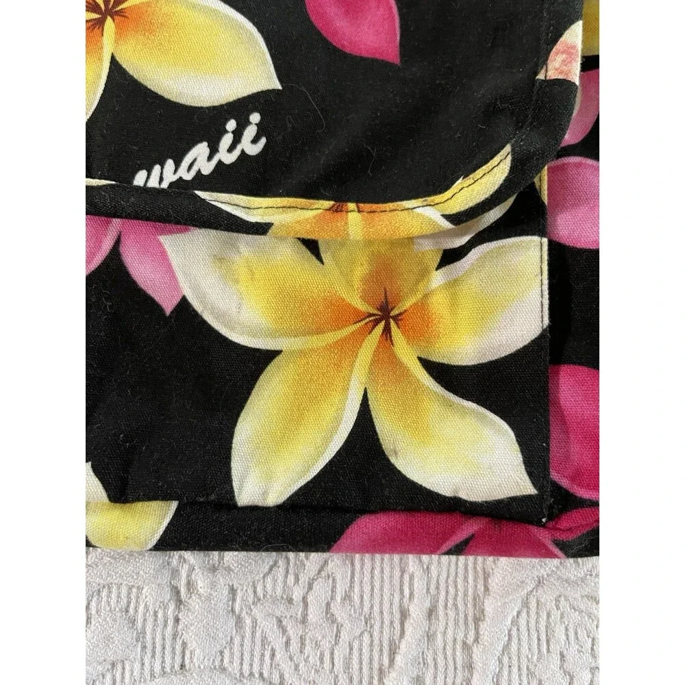 Vtg Island Aloha Wear Plumeria Floral Backpack Made in Hawaii Colorful